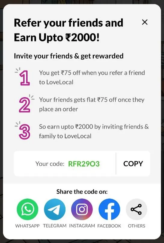 LoveLocal referral code