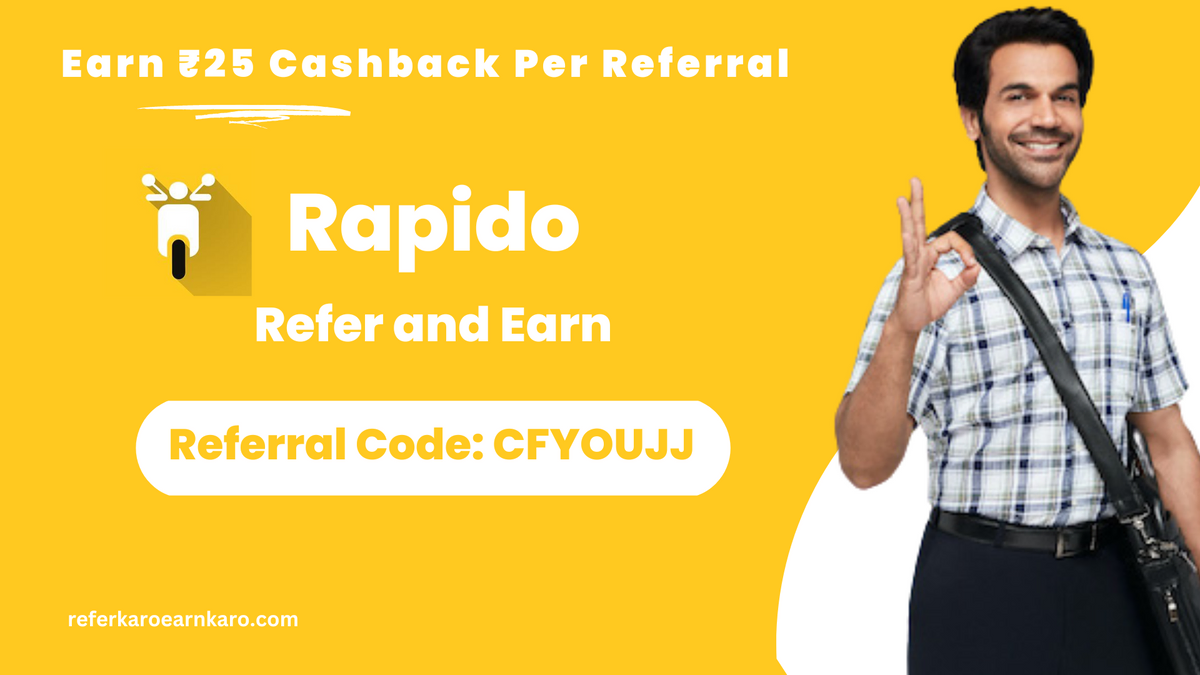 Rapido Referral Code - CFYOUJJ.