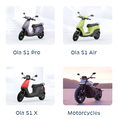 types of products does Ola Electric offer