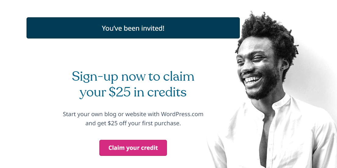 WordPress $25 Free Credit Referral Reward