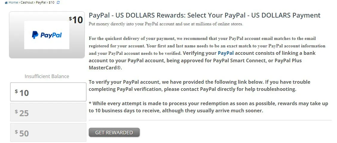 Withdraw Money from ySense through PayPal