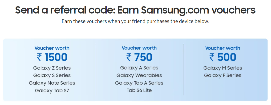 Samsung Referral Code Benefit